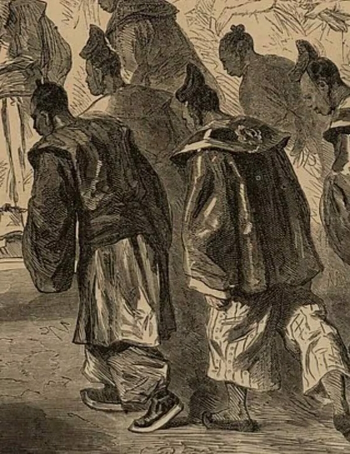 ナポレオン3世に謁見したサムライたちの拡大イラスト